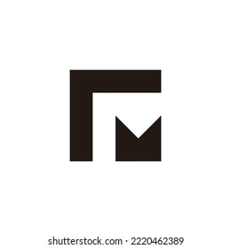 Letter rM geometric symbol simple logo vector