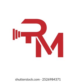 Logotipo del gimnasio de la letra RM, logotipo inicial de RM para la aptitud o el gimnasio con diseño creativo del estilo