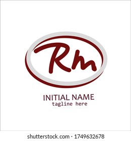Logo für die Briefumschrift Rm. Monogramm-Logo für den Anfangsnamen Vektorzeichen für Unternehmens- und Firmenidentität