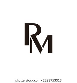 letter rm linked geometric slice simple logo vector 