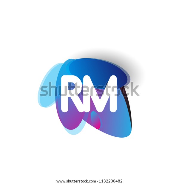 Letter Rm Logo Colorful Splash Background Stock Vector Royalty Free