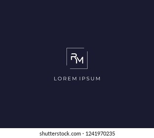 letter RM logo design element
