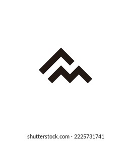 Letter rm mountain geometric symbol simple logo vector