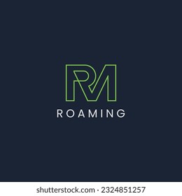 Letter RM, MR geometric linear outline minimal logo design concept. Vector illustration