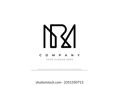 Letter RM or MR Logo Design Vector