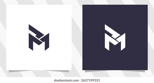 letter rm mr logo design vector