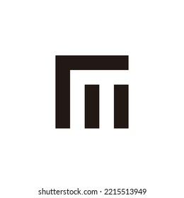 Letter rm mr r m outline geometric symbol simple logo vector