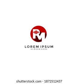 Letter "RM" for music logo vector illustration