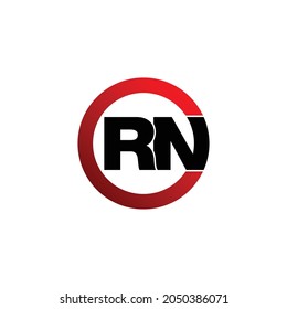 Letter RN circle logo design vector