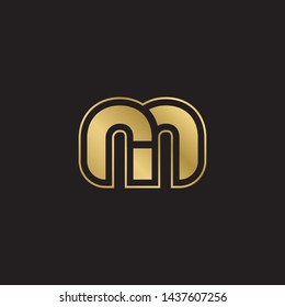 Letter rn linked lowercase logo design template elements. Gold letter Isolated on black  background. Suitable for business, consulting group company.
