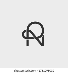 Diseño de plantillas de iconos de logotipo de carta RN o NR