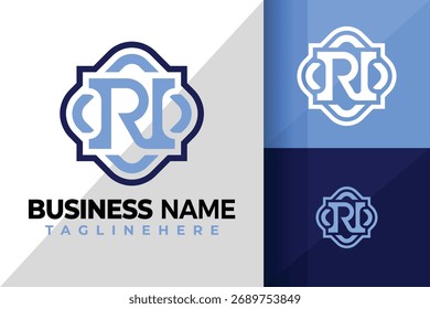 Ilustración de diseño de Vector de icono de logotipo de monograma de letra Rn o Nr
