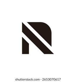 letter rn simple geometric stripes logo vector 