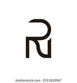 letter rn simple linked curves geometric lines logo vector