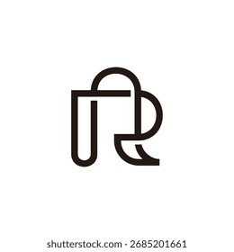 letra Rn Vector de logotipo lineal simple enlazado superpuesto  