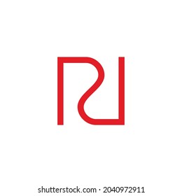 carta rn simple rojo línea geométrica de la curva logotipo vector