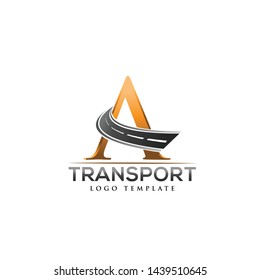 A letter road construction creative symbol layout. Paving logo design concept. Asphalt repair company sign idea.
