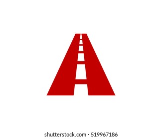 Letter A Road Logo Design Template