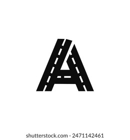 Letra A Carretera Logo icon Vector Plantilla.eps