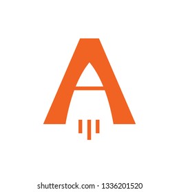 A Letter Rocket Launcher Simple App Icon Template