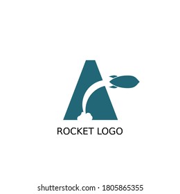 Letter A Rocket Logo for an airline or business.