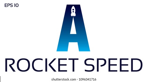 Letter A Rocket Logo Design 