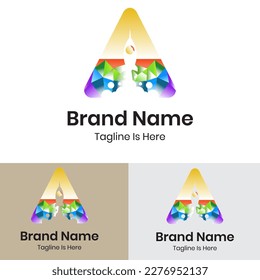 Letter A With Rocket Logo Design