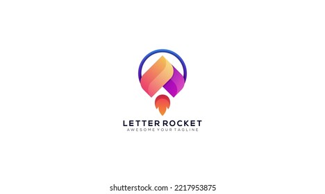Letter A With Rocket  Vector Logo Design Inspirations
