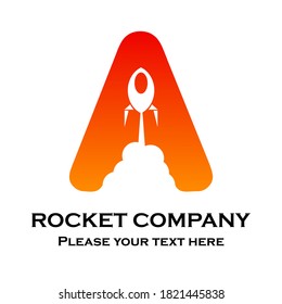 Letter a with rocket vector logo. This design is modern and suitable for web, brand, network, transportation, app, etc