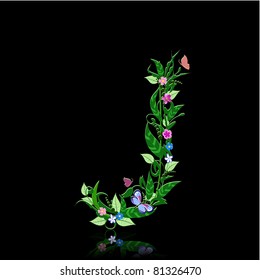 letter of romantic flowers