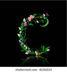 letter of romantic flowers