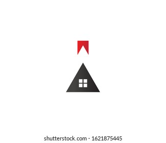 Letter I A Roof shape logo vector