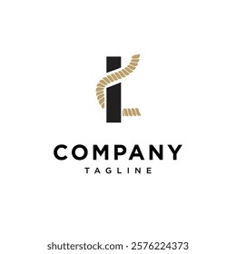 Letter I Rope Logo Icon Vector