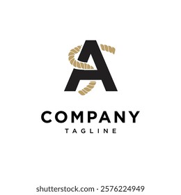 Letter A Rope Logo Icon Vector