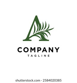 Letter A Rosemary Logo Icon Vector