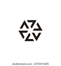 Letter A rounded, hexagon geometric symbol simple logo vector 