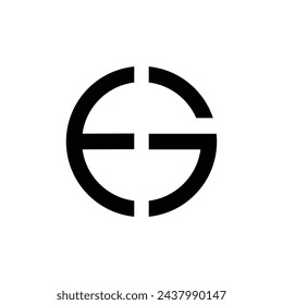 Letter EG with rounded shape clan line art initial monogram circle logo