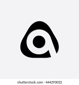 Letter A Rounded Shape Icon Lowercase Logo Black