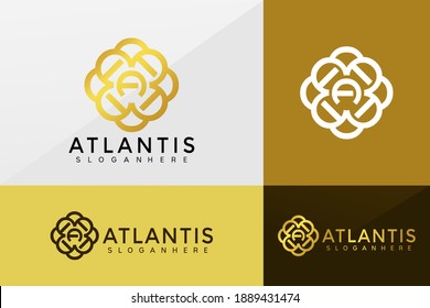 Letter A Royal logo vector, Gold Fashion Logos design, modern logo, Logo Designs Vector Illustration Template