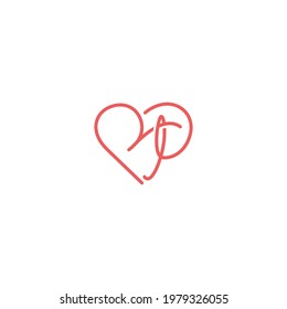 Letter RP forms a heart symbol logo icon sign symbol design. Vector illustration