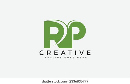 Ilustración vectorial de la plantilla de diseño del logotipo RP de la letra.