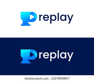 Letter RP with Play sign Modern Web and App logo