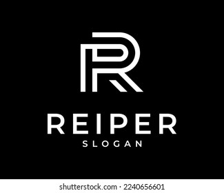 Letter RP PR Line Linear Outline Simple Minimalist Abstract Modern Monogram Icon Vector Logo Design