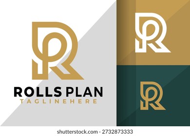 Letra Rp o Pr Logo Diseño Elemento Ilustración vectorial de stock