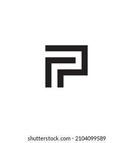 letter rP Pr r PP simple symbol logo vector