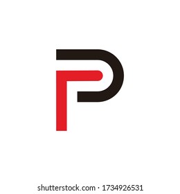 letter rp simple geometric line symbol logo vector