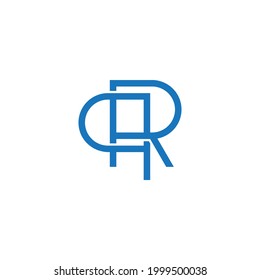 letra Rq enlazado línea superpuesta vector de logotipo geométrico