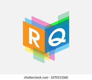 Letter RQ logo with colorful geometric shape, letter combination logo design for creative industry, web, business and company.