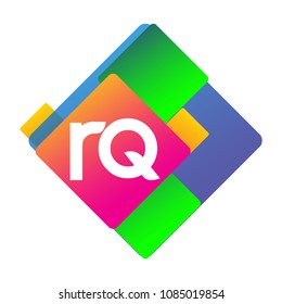 Letter RQ logo with colorful geometric shape, letter combination logo design for creative industry, web, business and company.
