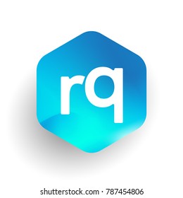 Letter RQ logo in hexagon shape and colorful background, letter combination logo design for business and company identity.
